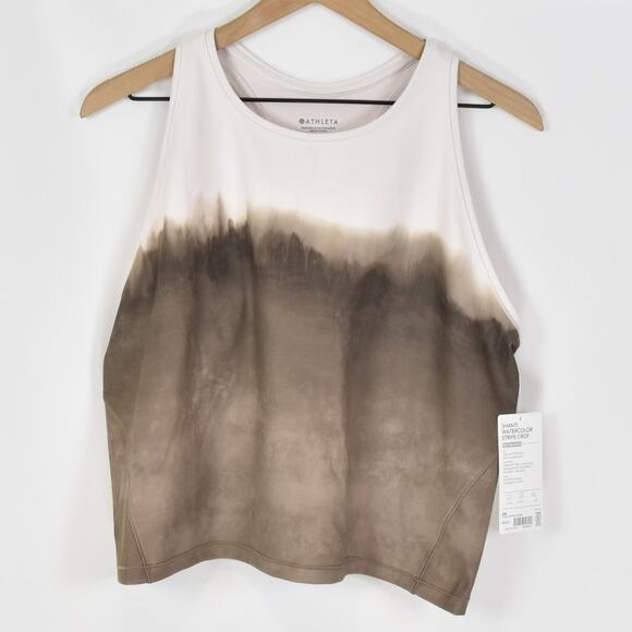 Athleta Shanti Watercolor Stripe Crop, 2X, NWT - Picture 1 of 7